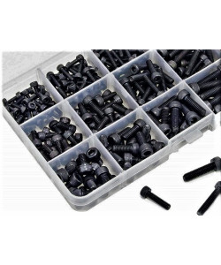 Megapack set of M3 size thunderbolt Allen cap hex bolt, Nuts, washer and Allen key (355Pc set)