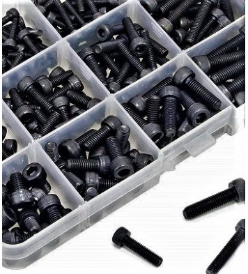 Megapack set of M2, M2.5, M3, M4 Thunderbolt Allen hex cap bolts and Nuts (300Pc set) (free Allen keys)