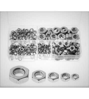 Megapack of M2, M2.5, M3, M4, M5 & M6 size Mild steel Nuts (150Pc set)