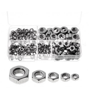 Megapack of M2, M2.5, M3, M4, M5 & M6 size Stainless steel Nuts (150Pc set)