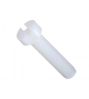 Nylon M3 X 20mm White Cheese Slotted Head Bolt and Nut set (10 pcs)